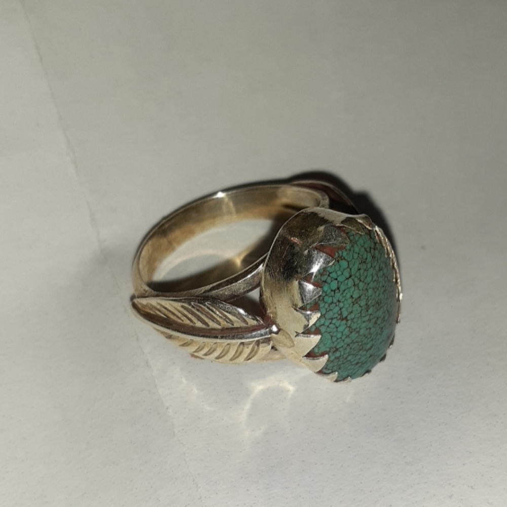 SOLD 💙 Navajo Design Feather Ring - Picture 2 of 12